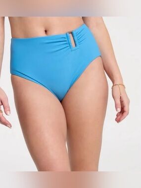 Calia Asymmetrical Swim Bottom, Medium, Blue